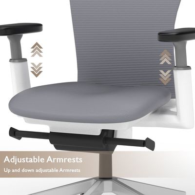 Mahmayi MF-1229P High Back Mesh Executive Office Chair with Height Adjustable Ergonomic Design, Comfortable Seating, Adjustable Headrest and Armrest Ideal for Home and Office - Grey