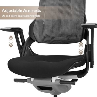 Mahmayi Robotto 609 High-Back Modern Ergonomic Mesh Chair with Adjustable Hight, Caster Wheels, and Lumbar Support Ideal for Home and Office - Black