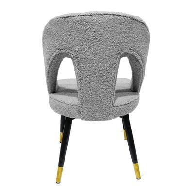 Maple Home Dining Chair Fabric Armless Curved Open Backrest Black Metal Legs Soft Comfortable Wide Seat Lounge Living Office Saloon Furniture