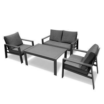 Maple Home Outdoor Sofa Set 2-Seater Sofa 2-Single Armchair Seating Coffee Table Fabric Cushioned Sturdy Aluminium Frame weather-Resistance Rust Proof Balcony Garden Patio Furniture (2+1+1+Table)