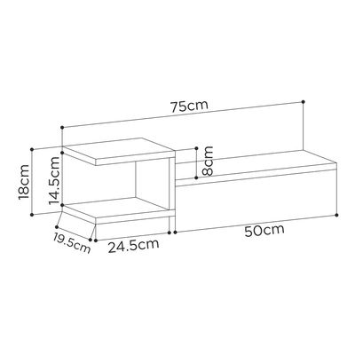 Mourah Fork Wall Shelf Set Of 2 - Oak - 2 Years Warranty