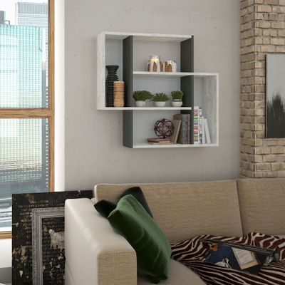 Mourah Mito Wall Shelf - Ancient White/Anthracite - 2 Years Warranty