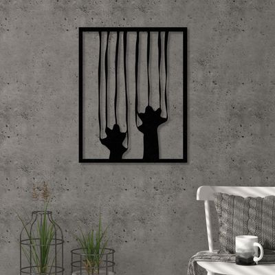 Mourah Metal Wall Art No:7 Scratch - Black - 2 Years Warranty