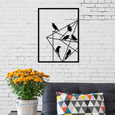 Mourah Metal Wall Art No:11 Birds On Wire - Black - 2 Years Warranty