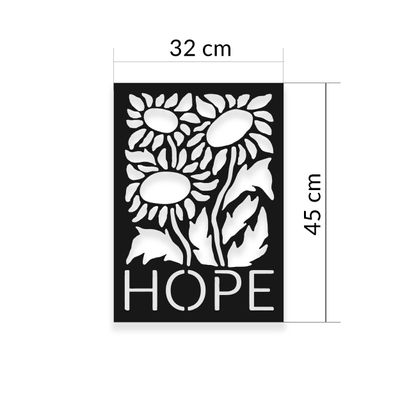 Mourah Metal Wall Art Hope - Black - 2 Years Warranty