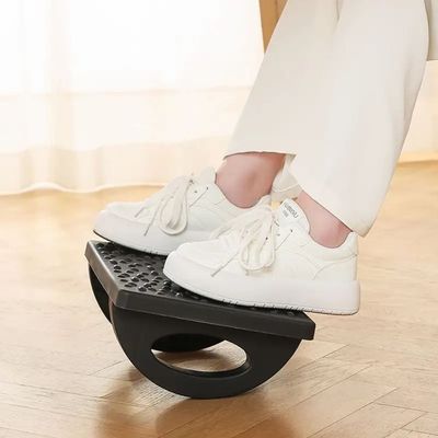 Rocking Foot Rest with Manual Massage Rollers (Black)