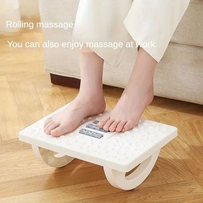 Rocking Foot Rest with Manual Massage Rollers (White)