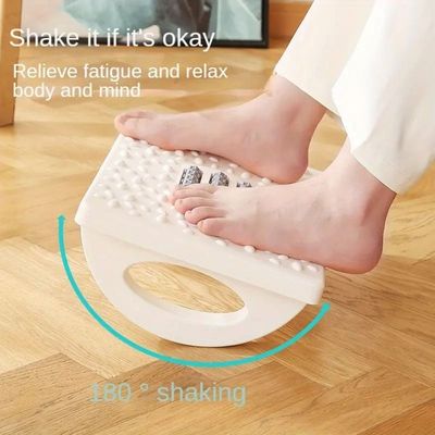 Rocking Foot Rest with Manual Massage Rollers (White)