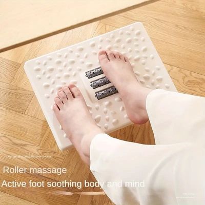 Rocking Foot Rest with Manual Massage Rollers (White)