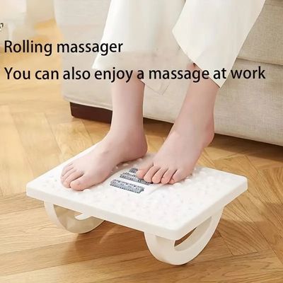 Rocking Foot Rest with Manual Massage Rollers (White)