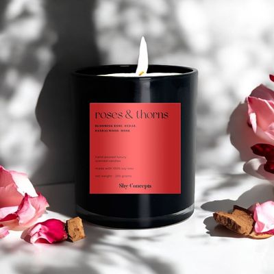 Roses & Thorns- Luxury Scented Candle (BLACK)