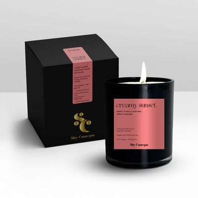 Creamy Sunset- Luxury Scented Candle (BLACK)