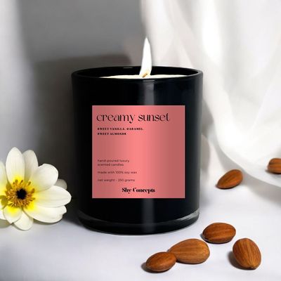 Creamy Sunset- Luxury Scented Candle (BLACK)