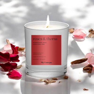 Roses & Thorns- Luxury Scented Candle (WHITE)