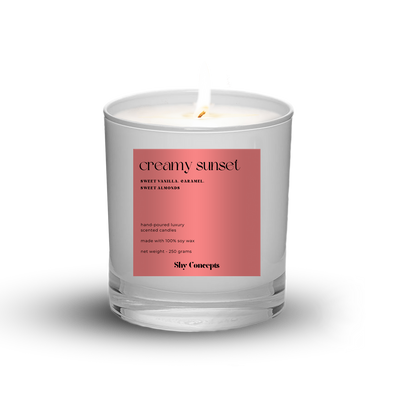 Creamy Sunset- Luxury Scented Candle (WHITE)