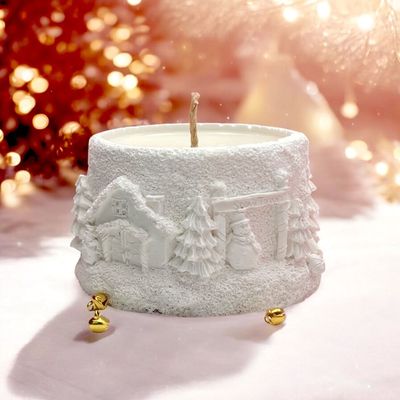 CHRISTMAS VILLAGE CANDLE - WHITE