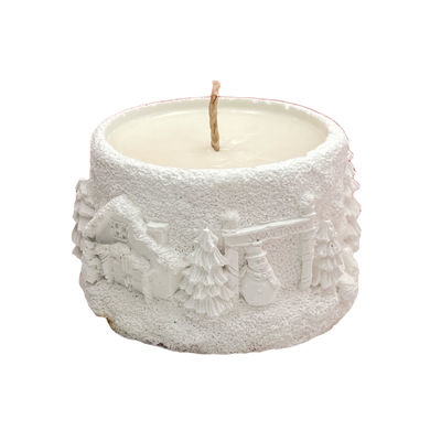 CHRISTMAS VILLAGE CANDLE - WHITE