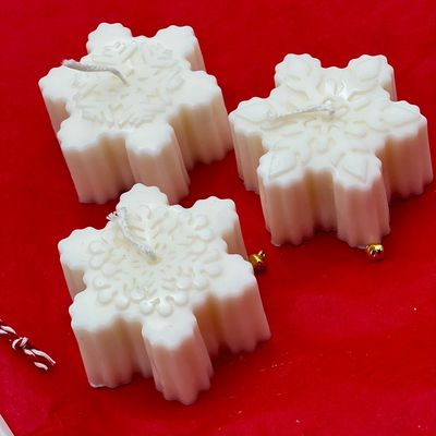 SET OF 3 SNOWFLAKES CANDLES