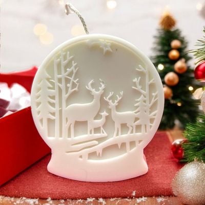 CHRISTMAS CRYSTAL BALL CANDLE- ELKS