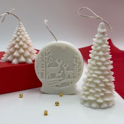 CHRISTMAS CRYSTAL BALL AND CHRISTMAS TREES CANDLES