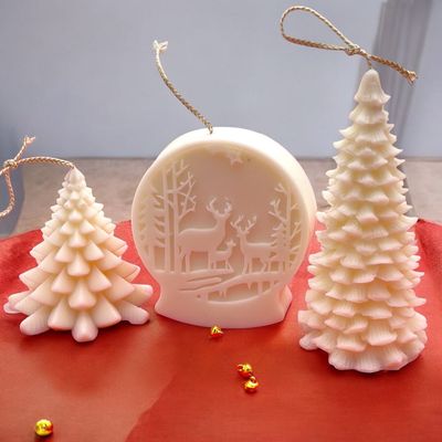 CHRISTMAS CRYSTAL BALL AND CHRISTMAS TREES CANDLES