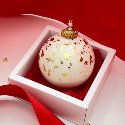 BIG GOLDEN SPECKS CHRISTMAS BALL CANDLE