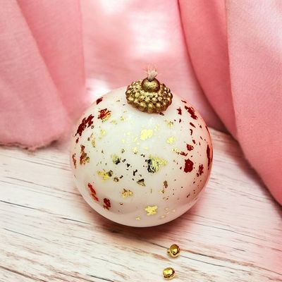 BIG GOLDEN SPECKS CHRISTMAS BALL CANDLE