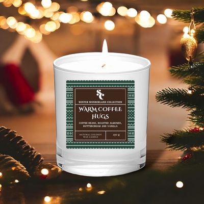 WARM COFFEE HUGS CHRISTMAS SCENTED CANDLE