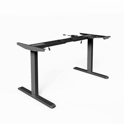 Electric Height-Adjustable Standing Desk Frame, Ergonomic Sit-Stand Workstation, Customizable Height, Dual Motor Design, Smart Controller for Home & Office, Black (Frame Only)