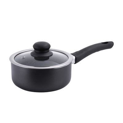 Delcasa 9-Piece Aluminium Non-Stick Coating Durable Design Non-Slip Ergonomic Handle Kitchen Cookware Set Includes 1x Casserole With Lid 26x11 cm, 1x Casserole With Lid 20x9 cm, 1x Frypan, 1x Wokpan, 1x Sauce Pan With Lid, 1x Nylon Turner