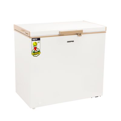 250L Chest Freezer Adjustable Thermostat -18Â°C Frozen Temperature | 1pc Food Basket | Compressor Switch off function , 100% HCF & FCKW Free | 125W, High efficiency Monolithic Foaming| LED Light with Lock & Key 250 L GCF2506WAH White