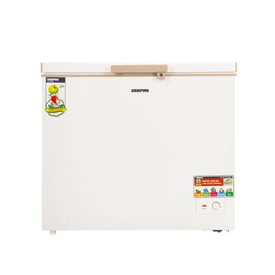 250L Chest Freezer Adjustable Thermostat -18Â°C Frozen Temperature | 1pc Food Basket | Compressor Switch off function , 100% HCF & FCKW Free | 125W, High efficiency Monolithic Foaming| LED Light with Lock & Key 250 L GCF2506WAH White