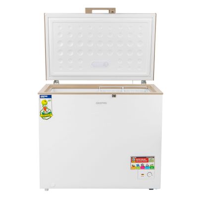 300L Gross/260L Net Capacity Freestanding Chest Freezer With Compressor Swith Off Function, LED Light, Lock & Key, High-Efficiency Monolithic Foaming, 2 Food Basket, Adjustable Thermostat 350 L 155 W GCF3006WAH White