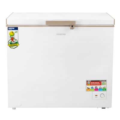 300L Gross/260L Net Capacity Freestanding Chest Freezer With Compressor Swith Off Function, LED Light, Lock & Key, High-Efficiency Monolithic Foaming, 2 Food Basket, Adjustable Thermostat 350 L 155 W GCF3006WAH White