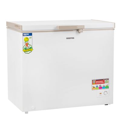 300L Gross/260L Net Capacity Freestanding Chest Freezer With Compressor Swith Off Function, LED Light, Lock & Key, High-Efficiency Monolithic Foaming, 2 Food Basket, Adjustable Thermostat 350 L 155 W GCF3006WAH White