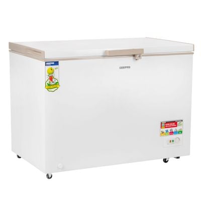 Geepas Chest Freezer, Freestanding Chest Freezer | 350L Deep Freezer with Adjustable Thermostat | 2pc Food Basket Included | LED Light | Comes with Lock & Key 350 L GCF3506WAH White