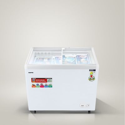 Faster Cooling Chest Showcase Freezer Convertible Freezer and Fridge Function Long Lasting Freshness with Temperature Control 220 W GCF3523SG White