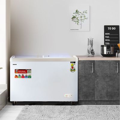 Chest Showcase Freezer Storage Capacity 425 L Convertible Freezer And Fridge Function Faster Cooling Long Lasting Freshness With Temperature Control 250 W GCF4220SG White