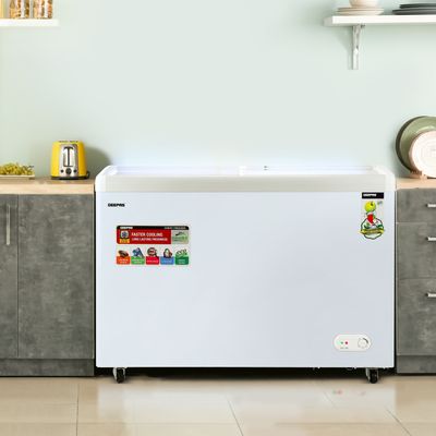 Chest Showcase Freezer Storage Capacity 425 L Convertible Freezer And Fridge Function Faster Cooling Long Lasting Freshness With Temperature Control 250 W GCF4220SG White