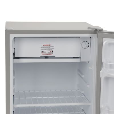 110L Gross/ 95L Net Capacity, Direct Cool Single Door Defrost Refrigerator With Silver Finish, Recessed Handle, Glass Shelves, Transparent Door Basket, Adjsutable Front Wheel, Lock & Key, Low Noise GRF119SPE Silver