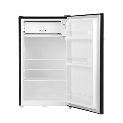 120L Gross/92L Net Capacity, Single Door Mini Defrost Refrigerator With Retro Premium Design, Bottle Opener, Glass Shelves, Transparent Door Basket, Lock & Key, Low Noise, Low Voltage, Adjustable Front Wheel. 120 L GRF1212BXE Black