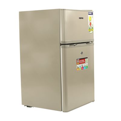 125L Gross/85L Net Capacity, Double Door Defrost Refrigerator With Rapid Cooling Function, Tropic Type, CFC Free, Interior Lamp, Adjustable Leg, Hook & Key, Outside Condenser  Fridge - 60L/Freezer- 25L capacity GRF1259GPE Metallic grey