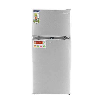 Geepas No-frost Double Door Compact Refrigerator 200L Gross Capacity/122L Net Capacity, Auto Defrost-Prevent Ice Formation, Lock And Key, Spacious Vegetable Crisper Box, Fan Cooling For Long Lasting Freshness, 92L Fridge + 30L Freezer Capacity 120 W GRF2003SPN Grey