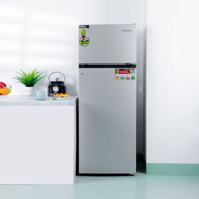 240L Gross - 171L Net Capacity, Double Door Defrost Refrigerator With faster Cooling, Long Lasting Freshness, Extra Space, VCM Steel Body,Tempered Glass Shelves, Handle Lock And Key, Temperature Control, LED Lighting GRF2400SXE Silver