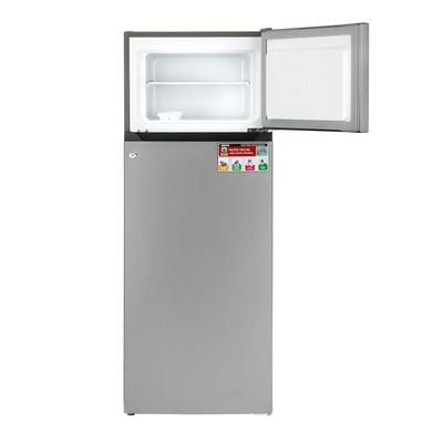 240L Gross - 171L Net Capacity, Double Door Defrost Refrigerator With faster Cooling, Long Lasting Freshness, Extra Space, VCM Steel Body,Tempered Glass Shelves, Handle Lock And Key, Temperature Control, LED Lighting GRF2400SXE Silver