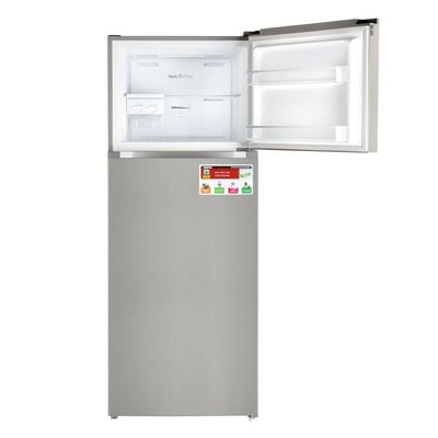 Geepas 595L Gross/465L Net Capacity No Frost Double Door Refrigerator With Inverter Compressor, Interior LED Lighting, Multi Air Flow, Stainless Steel Finish, Recessed Handle, Chrome Bottle Holder & Chiller Shelves, Glass Shelves,  Fridge - 365L/Freezer- 100L capacity 0 W GRF6021SSXN Silver