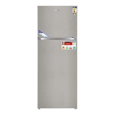 Geepas 595L Gross/465L Net Capacity No Frost Double Door Refrigerator With Inverter Compressor, Interior LED Lighting, Multi Air Flow, Stainless Steel Finish, Recessed Handle, Chrome Bottle Holder & Chiller Shelves, Glass Shelves,  Fridge - 365L/Freezer- 100L capacity 0 W GRF6021SSXN Silver