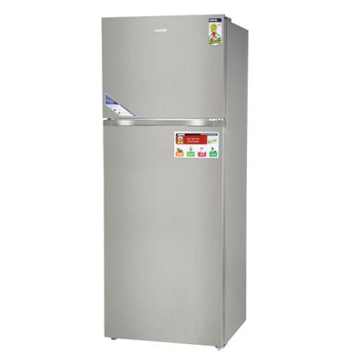 Geepas 595L Gross/465L Net Capacity No Frost Double Door Refrigerator With Inverter Compressor, Interior LED Lighting, Multi Air Flow, Stainless Steel Finish, Recessed Handle, Chrome Bottle Holder & Chiller Shelves, Glass Shelves,  Fridge - 365L/Freezer- 100L capacity 0 W GRF6021SSXN Silver