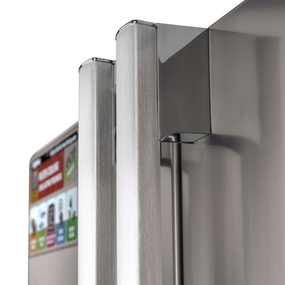 Geepas 550L Gross/436L Net Capacity No Frost Side By Side Refrigerator With Multi air Flow, Digital Control Temperature Display, Inverter Compresspr, Tempered glass Shelves, Twist Ice Maker, 4 Cooling Modes, Door Open Alarm,  Fridge - 291L/Freezer- 145L capacity GRFS5520SXHN Silver