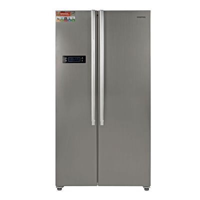 650L Gross/521L Net Capacity No Frost Side By Side Refrigerator With Inverter Compressor, Tempered Glass Shelf, Twist Ice Maker, LED Lighting, Digital Control Temperature Display  Fridge - 344L/Freezer- 177L capacity GRFS6521SXHN Silver